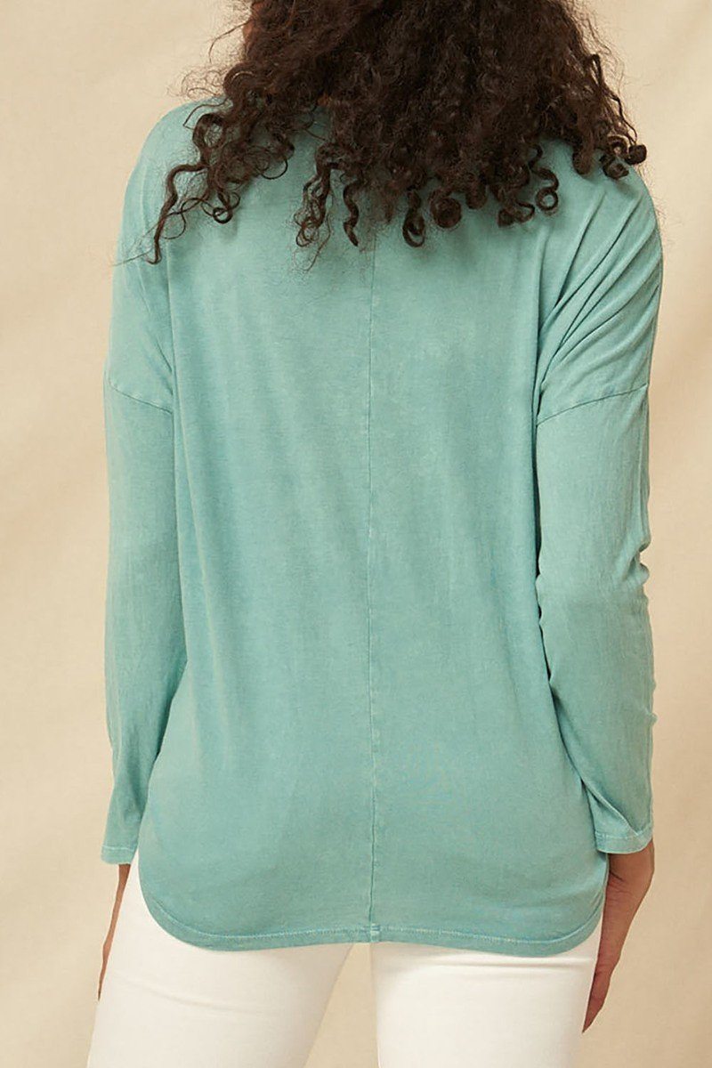 Mineral Wash Graphic Knit Top