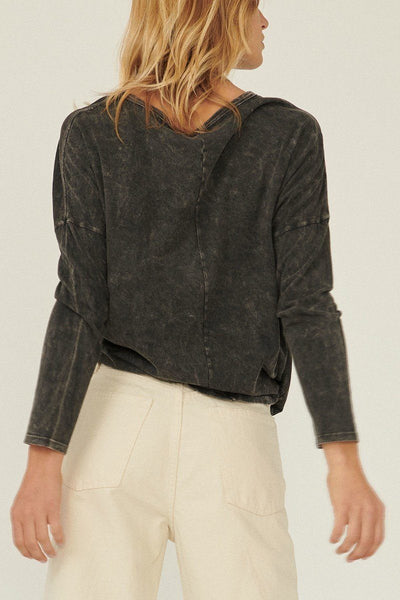 Mineral Wash Graphic Knit Top