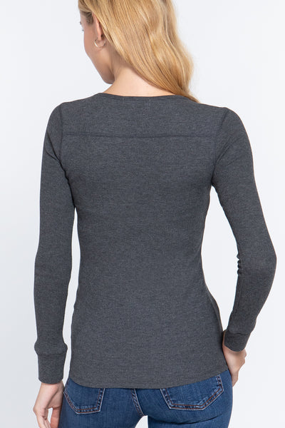 Long Sleeve V-neck Thermal Top