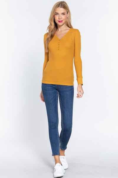Long Sleeve V-neck Thermal Top