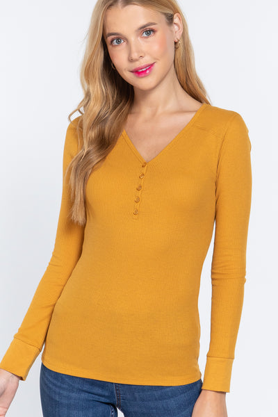 Long Sleeve V-neck Thermal Top