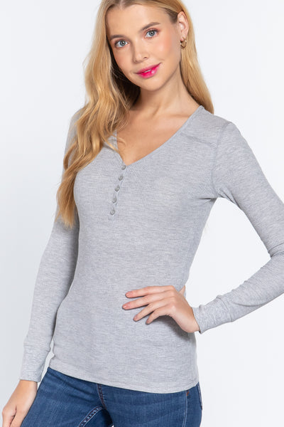 Long Sleeve V-neck Thermal Top