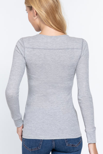 Long Sleeve V-neck Thermal Top