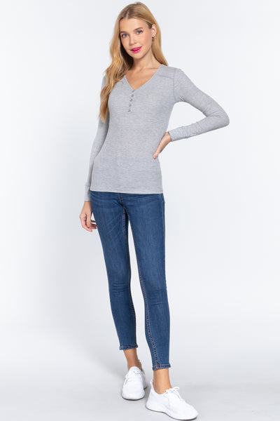 Long Sleeve V-neck Thermal Top