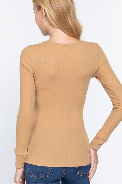 Long Sleeve V-neck Thermal Top