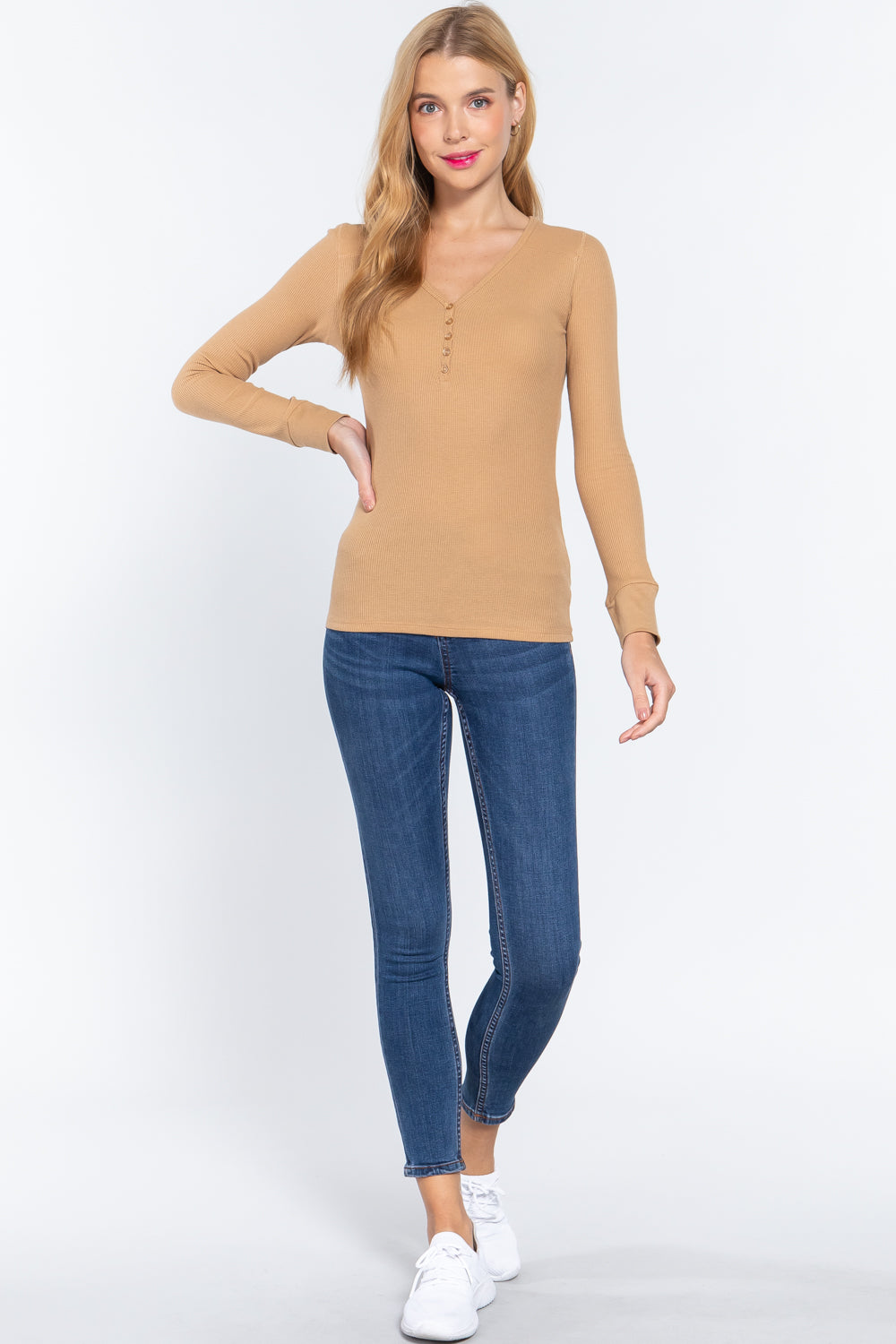 Long Sleeve V-neck Thermal Top