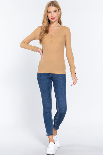 Long Sleeve V-neck Thermal Top