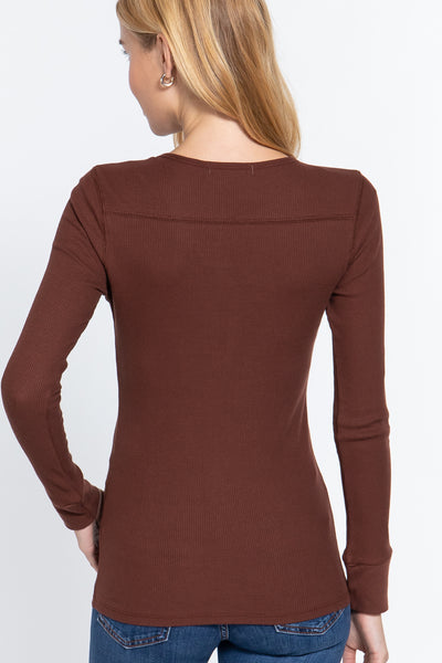 Long Sleeve V-neck Thermal Top