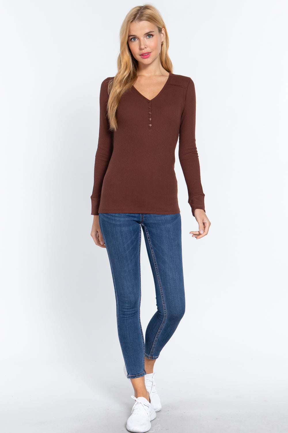 Long Sleeve V-neck Thermal Top