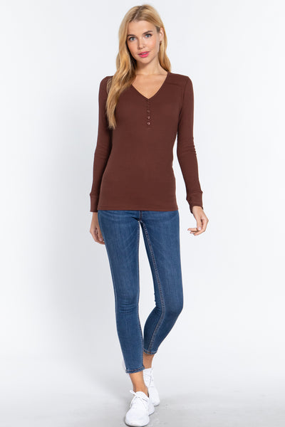 Long Sleeve V-neck Thermal Top