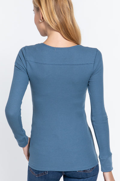 Long Sleeve V-neck Thermal Top