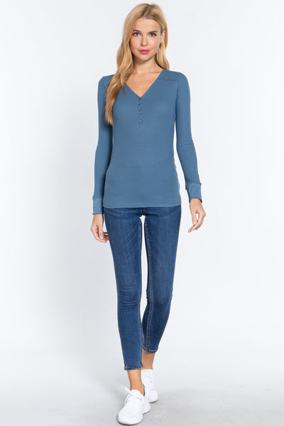 Long Sleeve V-neck Thermal Top