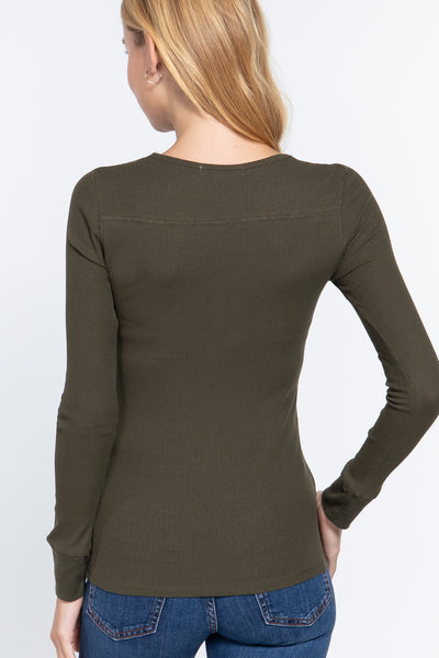 Long Sleeve V-neck Thermal Top