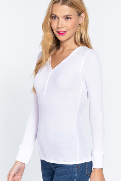 Long Sleeve V-neck Thermal Top