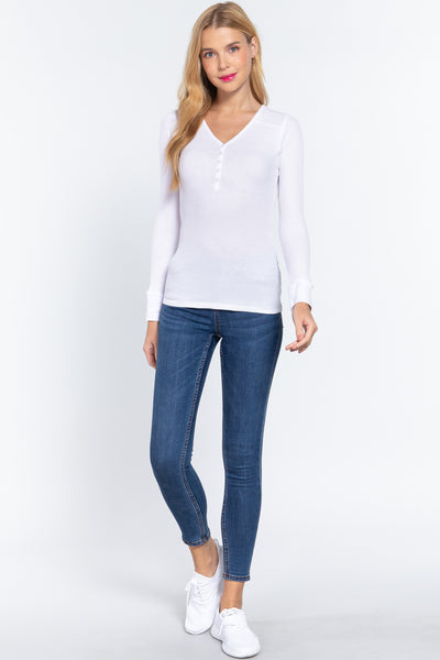 Long Sleeve V-neck Thermal Top