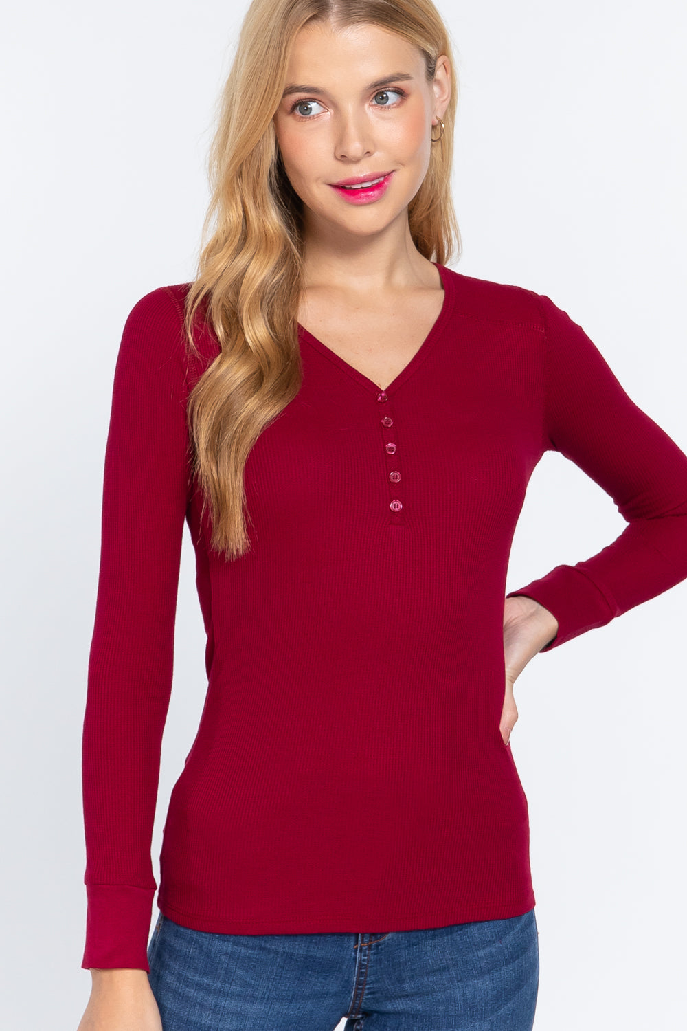 Long Sleeve V-neck Thermal Top