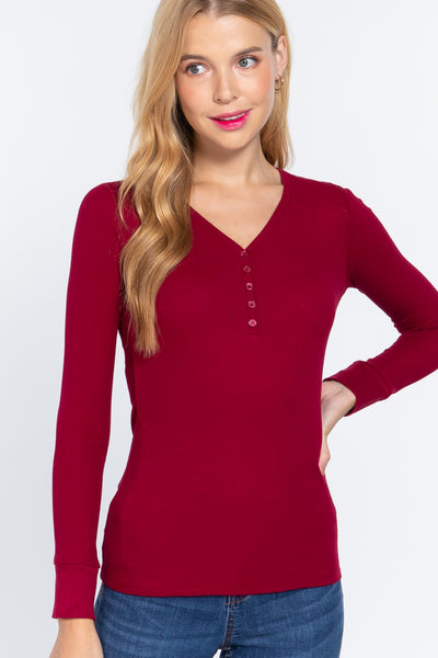 Long Sleeve V-neck Thermal Top