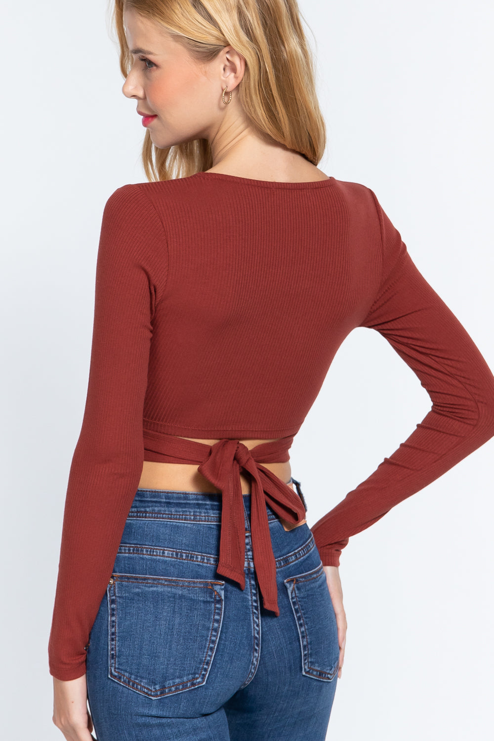 Criss Cross Rib Knit Top