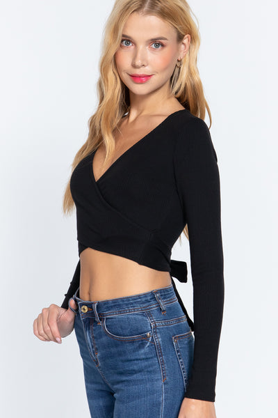 Criss Cross Rib Knit Top