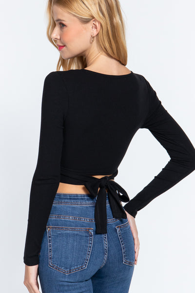 Criss Cross Rib Knit Top
