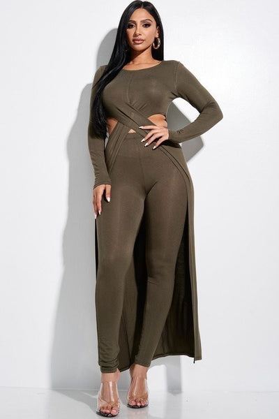 Long Sleeve Crossed Over Pants Set