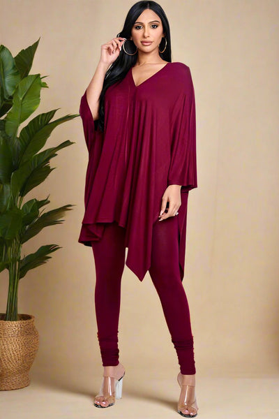 Elegant Cape And Legging Set