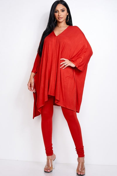 Elegant Cape And Legging Set