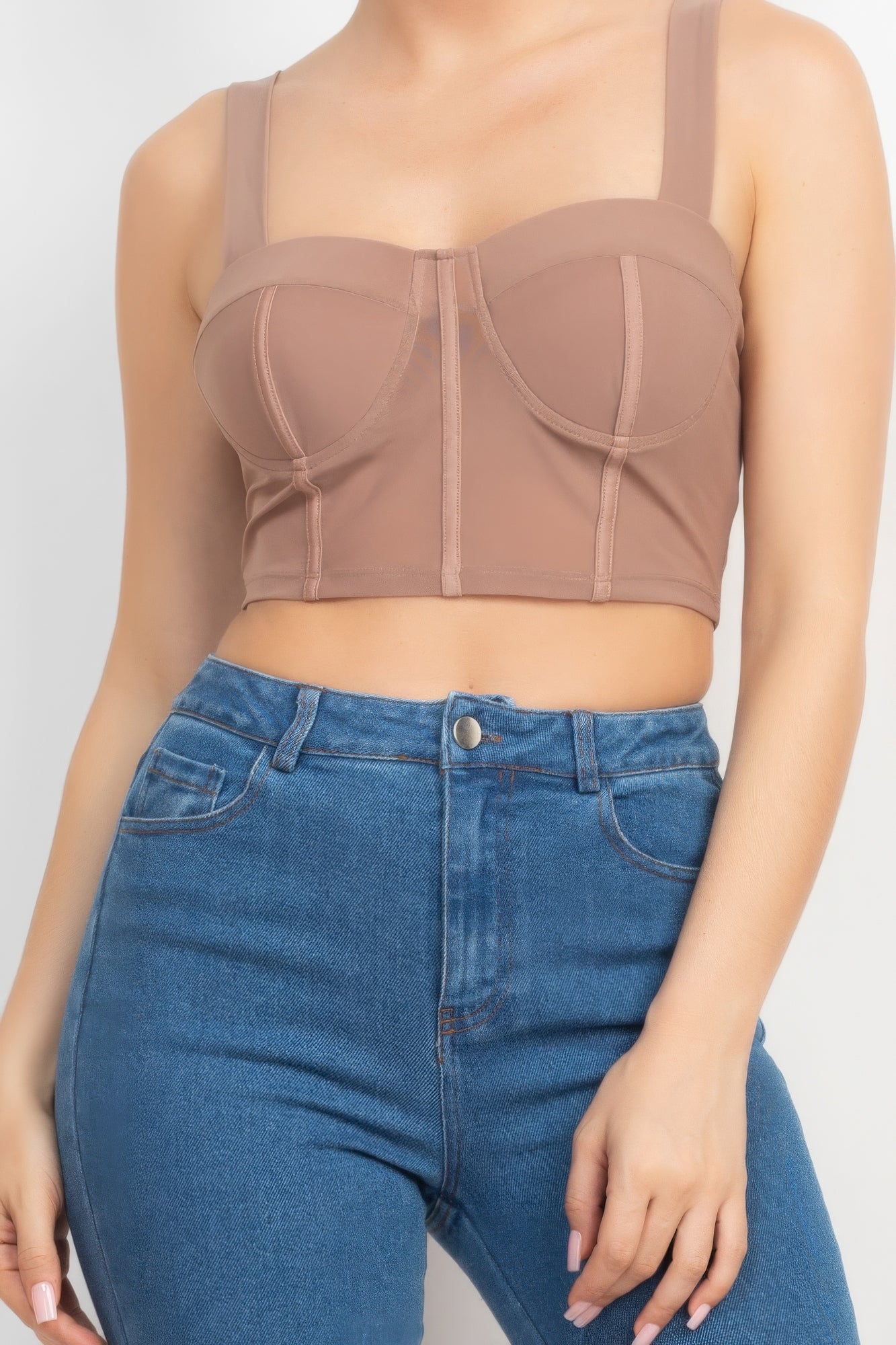 Tan Cropped Tank Top