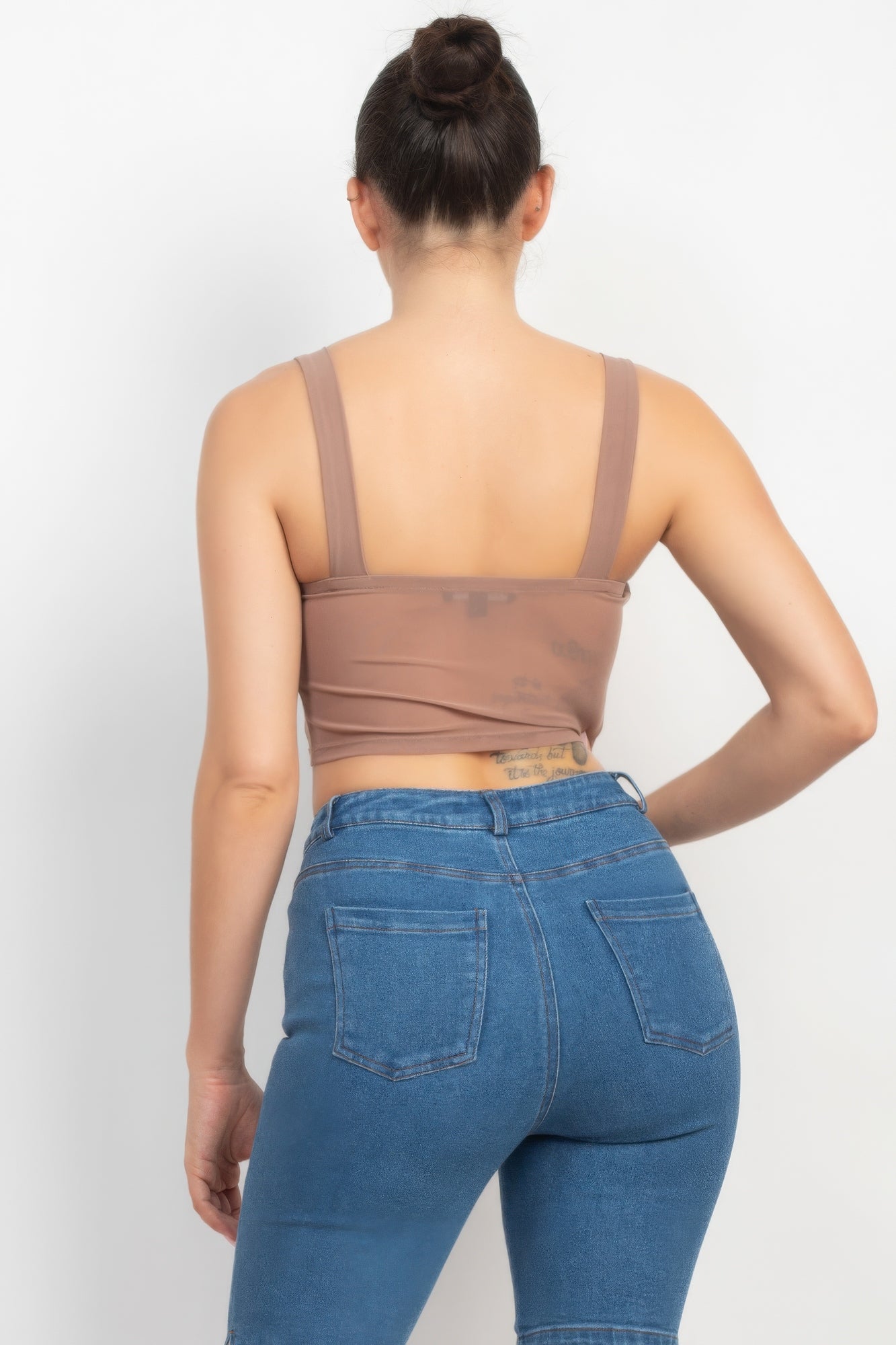 Tan Cropped Tank Top