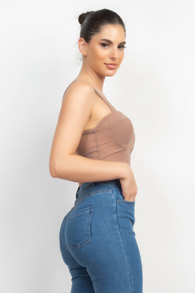 Tan Cropped Tank Top