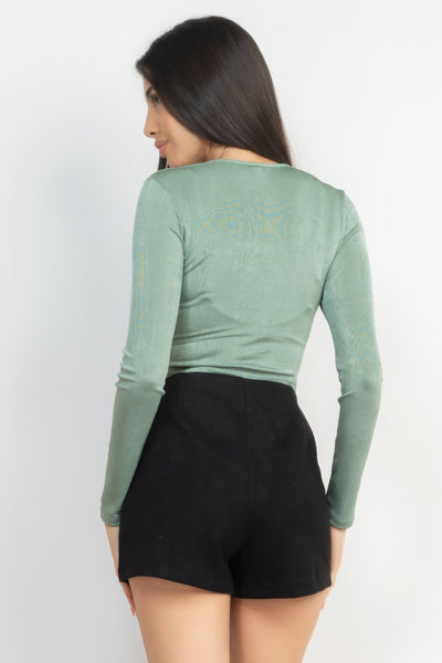 Twist Front Long Sleeve Top