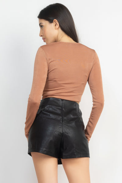 Twist Front Long Sleeve Top