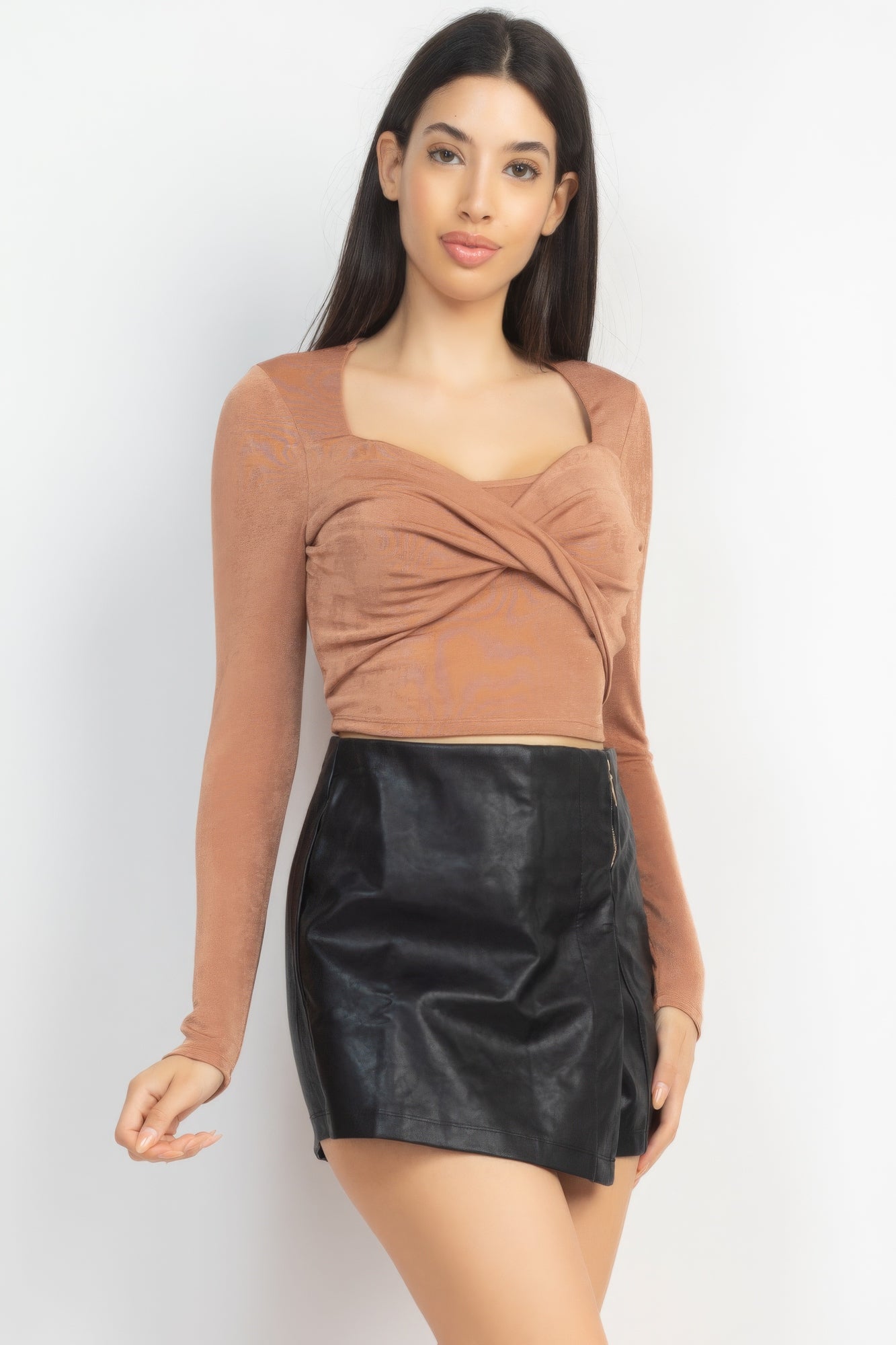 Twist Front Long Sleeve Top