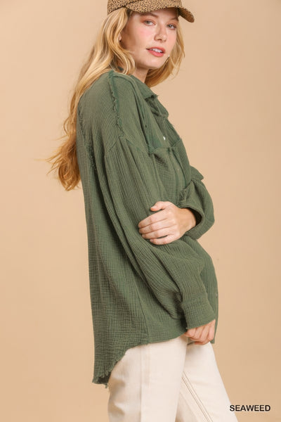 Mineral Wash Long Sleeve Top
