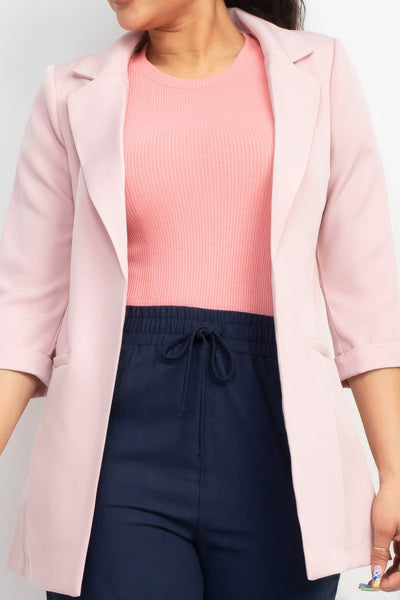 Open Front Solid Jacket