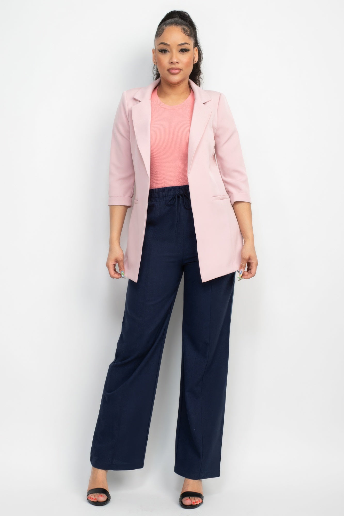 Open Front Solid Jacket