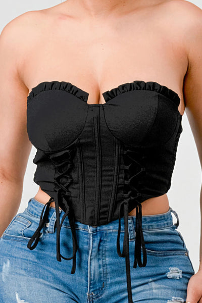 Luxe sweetheart lace bustier top