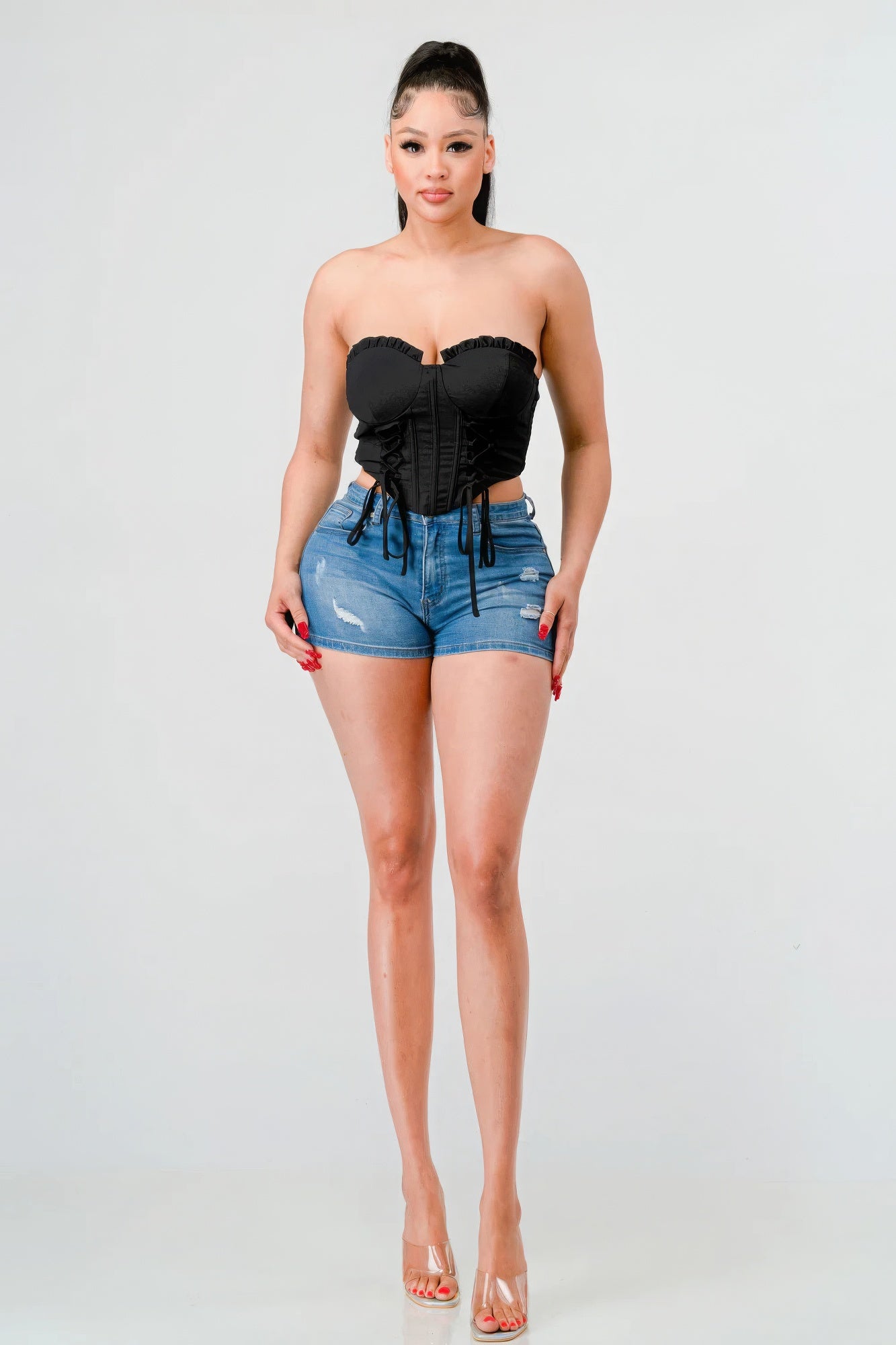 Luxe sweetheart lace bustier top