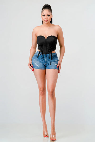 Luxe sweetheart lace bustier top
