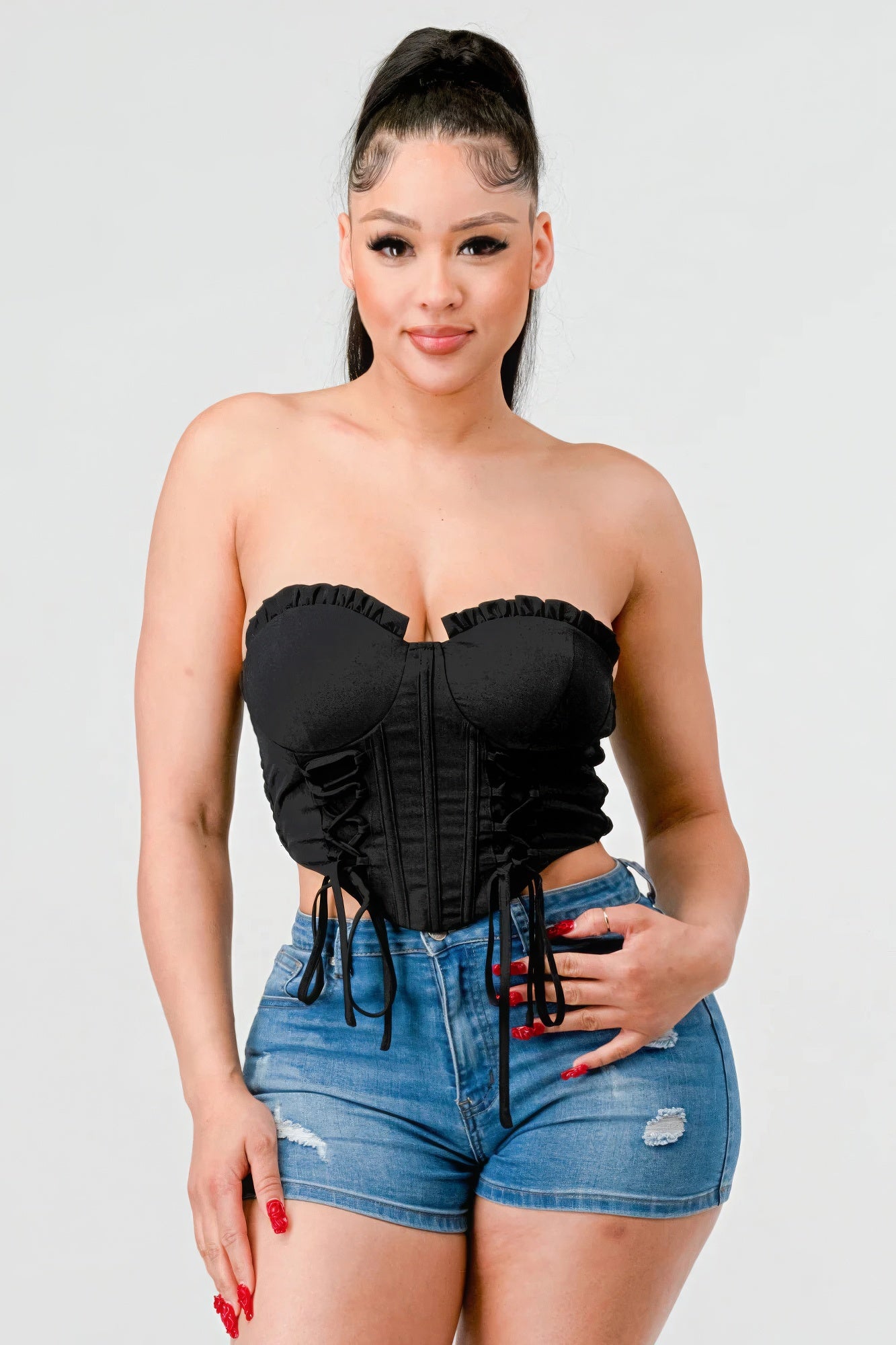 Luxe sweetheart lace bustier top