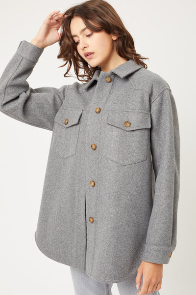 Fleece Oversized  Shirt Jacket