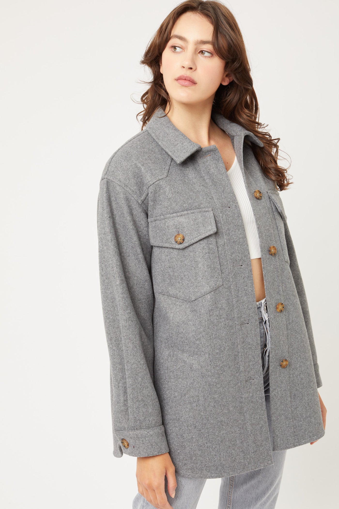 Fleece Oversized  Shirt Jacket