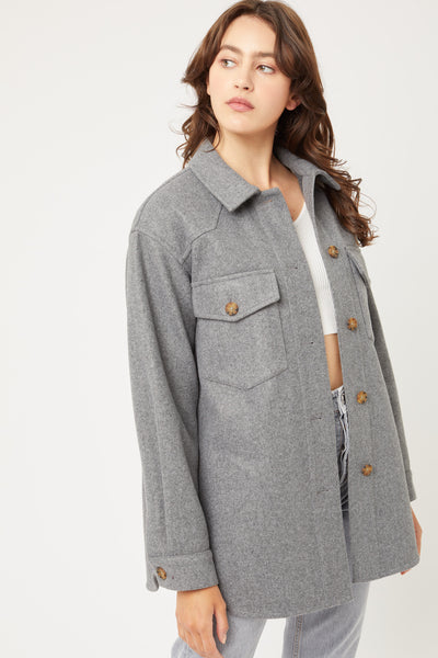 Fleece Oversized  Shirt Jacket