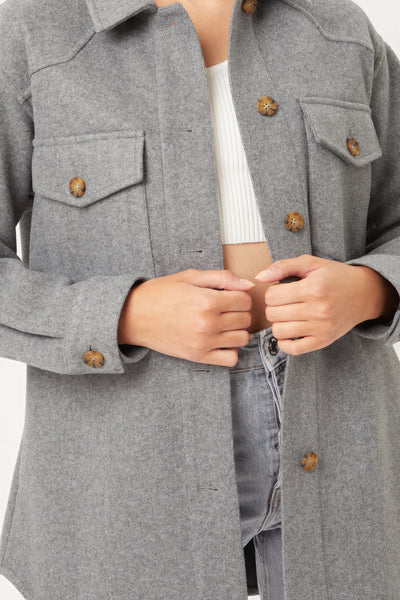 Fleece Oversized  Shirt Jacket