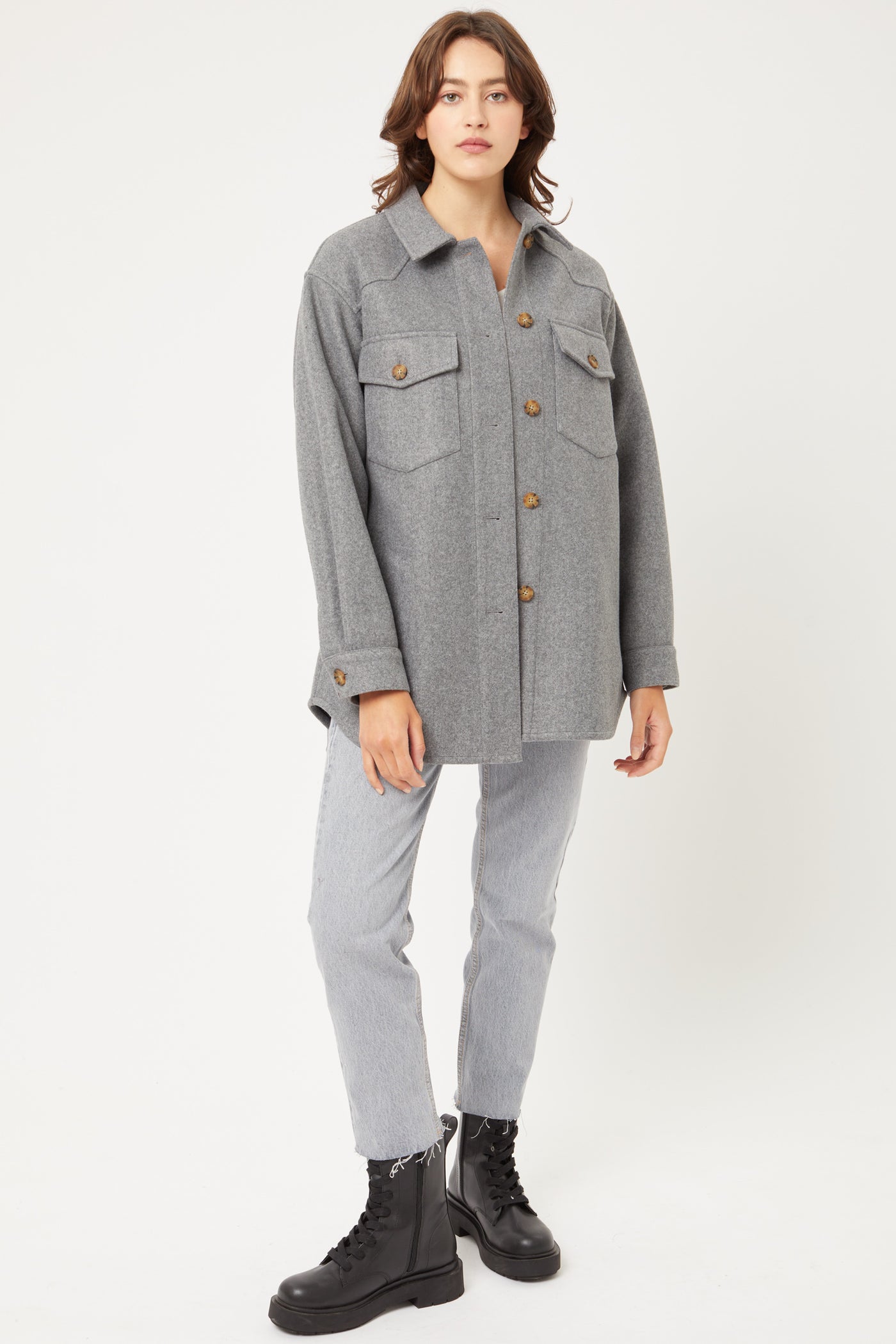 Fleece Oversized  Shirt Jacket