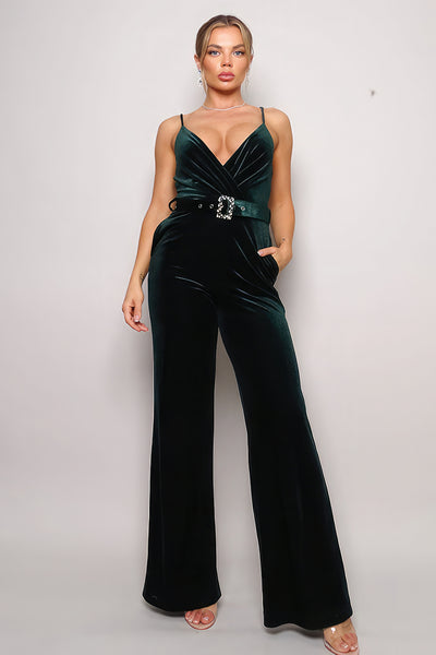 Samba Rhinestone Velvet Jumpsuit