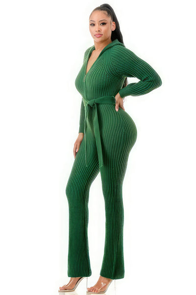 Monroe Hooded Sweater Jumpsuit