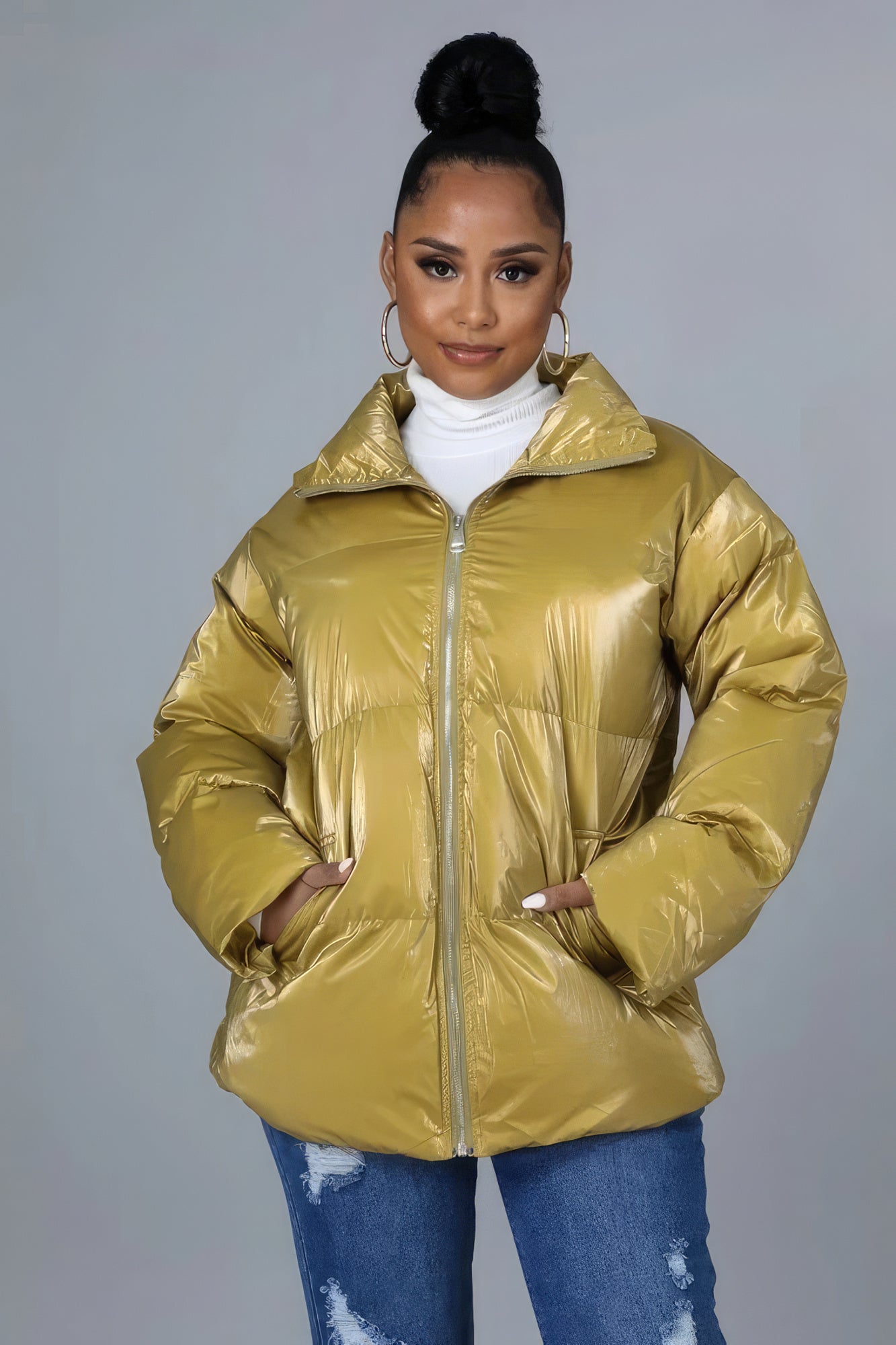 Shiny Bomber Jacket