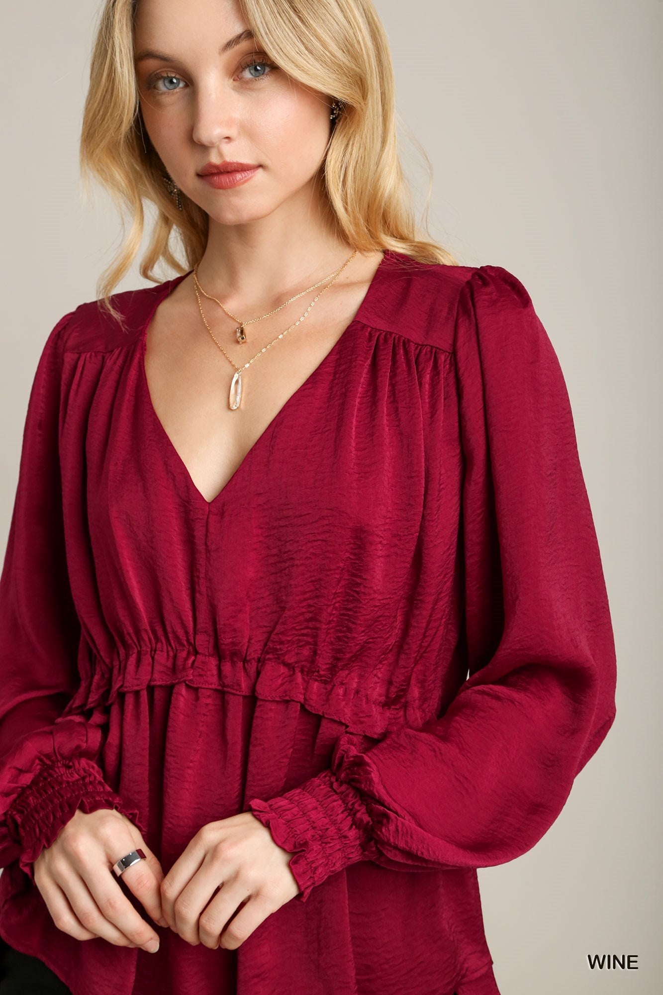Satin Ruffle Baby Doll Top