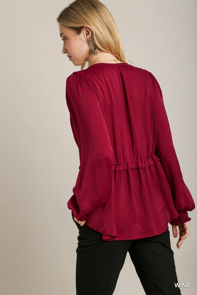 Satin Ruffle Baby Doll Top